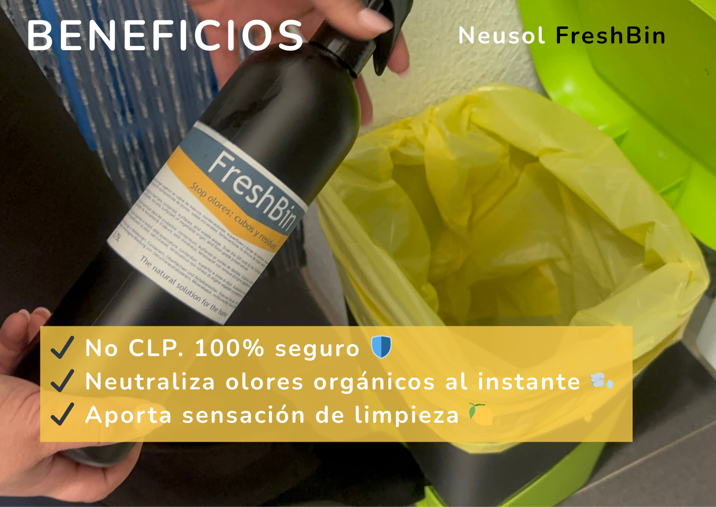 Neusol FreshBin – Neutralizador de olores para cubos de basura y contenedores