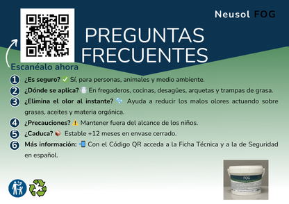 Neusol FOG – Eliminador de grasas y olores en desagües